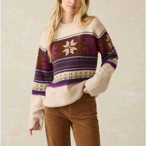 Faherty Sweaters - Faherty Snowdrift Sweater Multi Snowflake